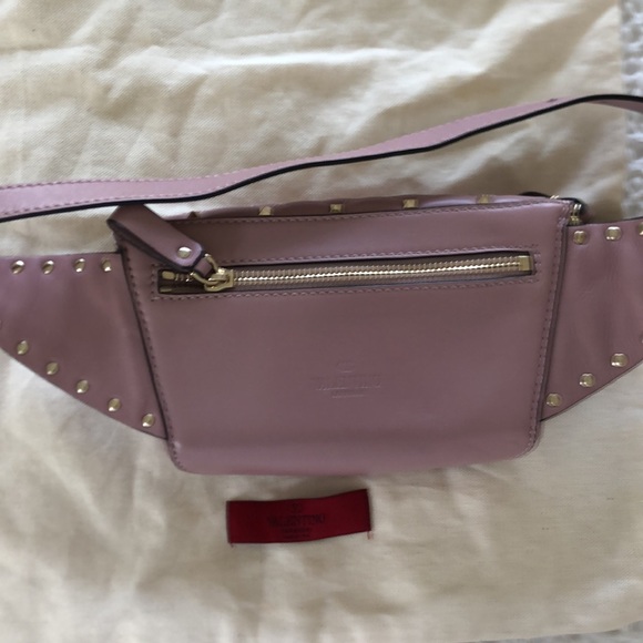 Valentino Rockstud Spike Belt Bag Water Rose - Picture 5 of 8